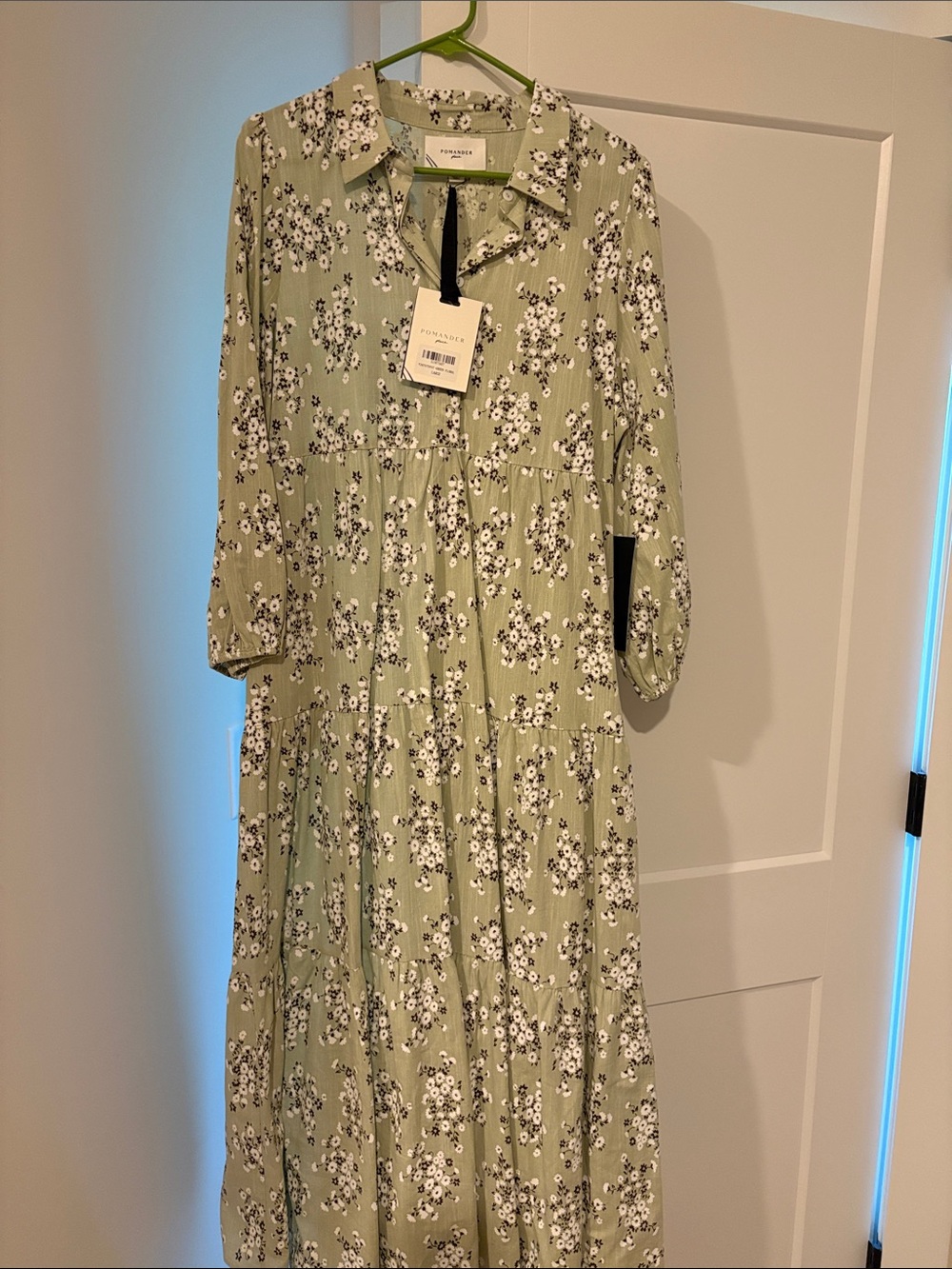 Tuckernuck Pomander Place Sage Green Floral Tiered Maxi Dress